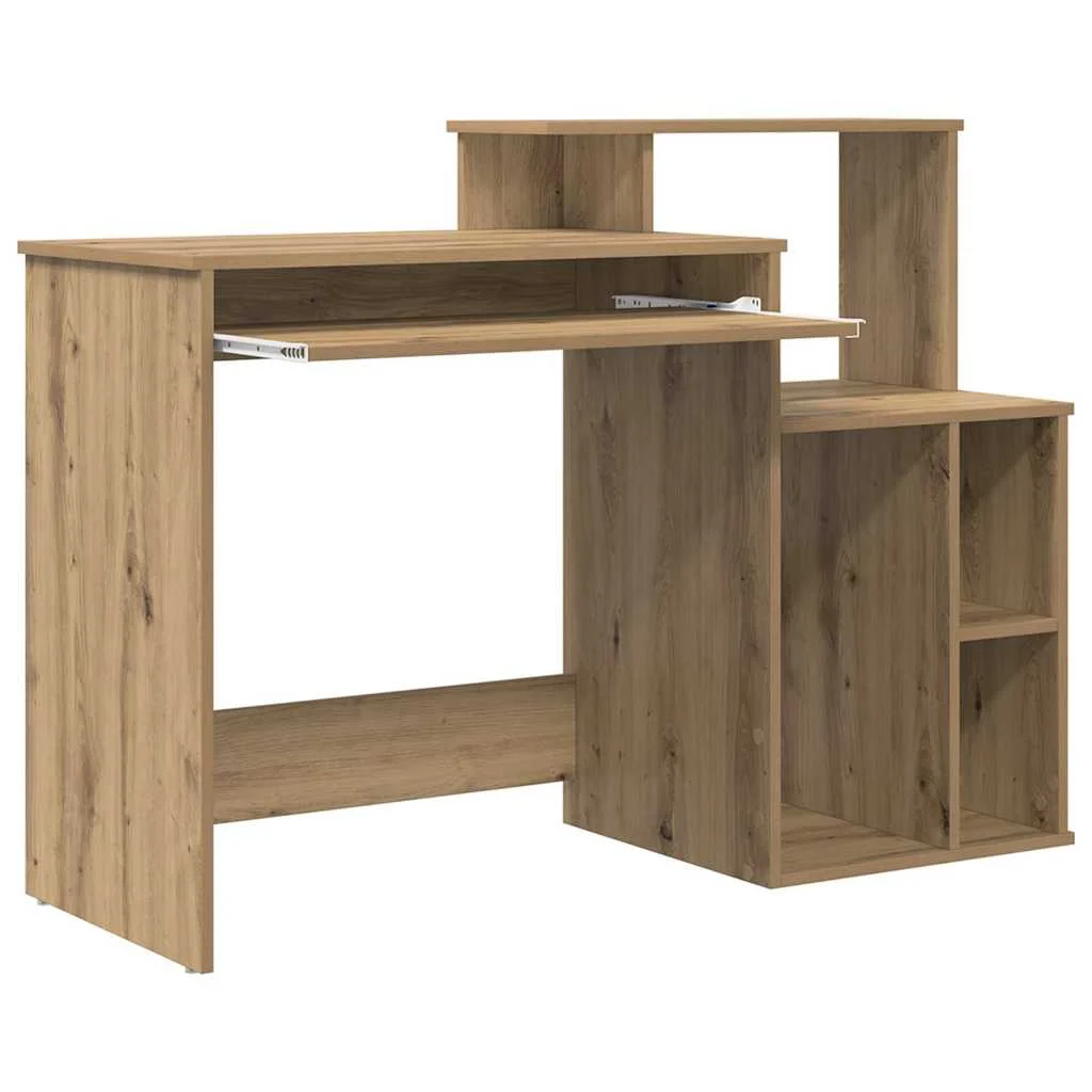Bureau 120,5 x 44 x 88,5 cm chêne artisanal bois d'ingénierie – vue de dessus