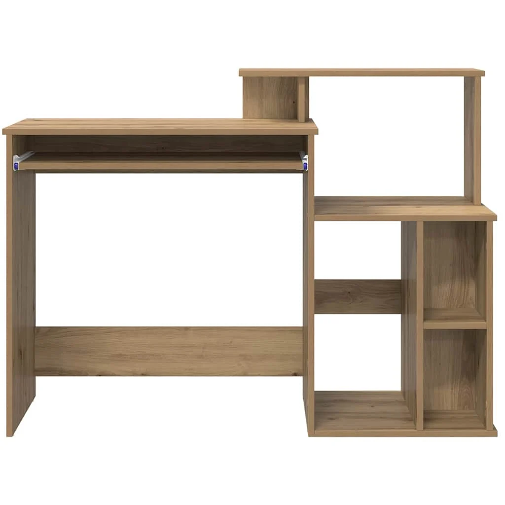 Bureau 120,5 x 44 x 88,5 cm chêne artisanal bois d'ingénierie – vue de dos
