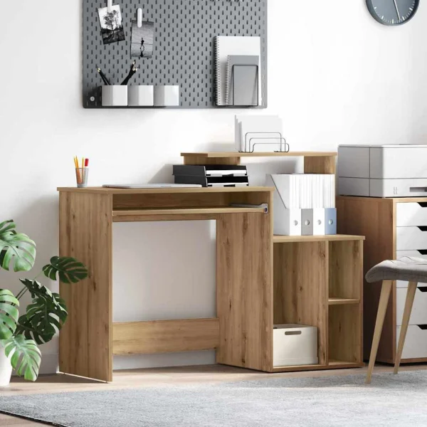 Bureau 120,5 x 44 x 88,5 cm chêne artisanal bois d'ingénierie – vue d’ensemble