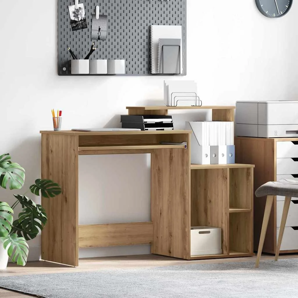 Bureau 120,5 x 44 x 88,5 cm chêne artisanal bois d'ingénierie – vue d’ensemble