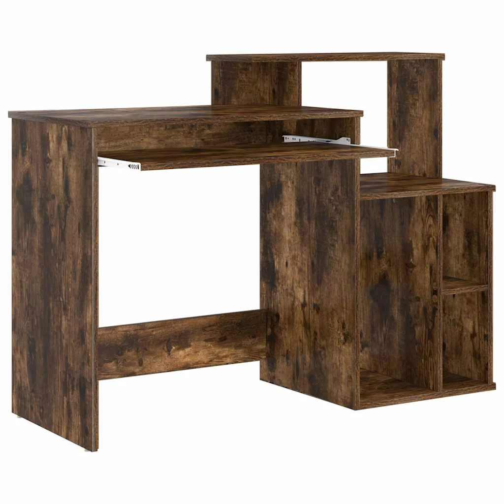 Bureau 120,5 x 44 x 88,5 cm chêne fumé bois d'ingénierie – vue de dessus