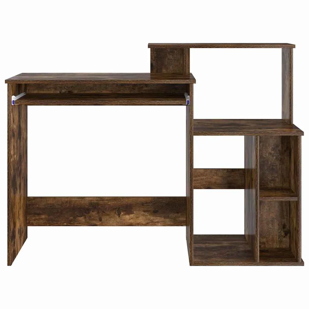 Bureau 120,5 x 44 x 88,5 cm chêne fumé bois d'ingénierie – vue de dos