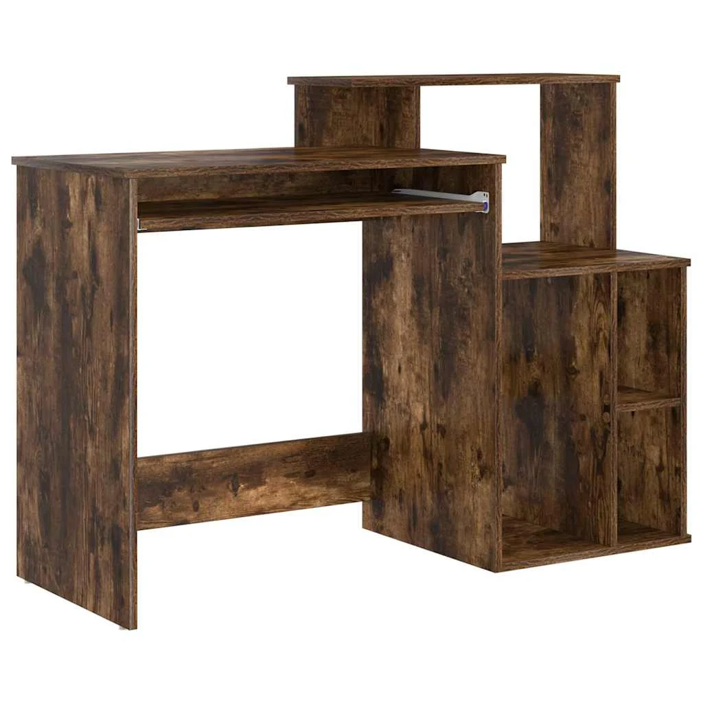 Bureau 120,5 x 44 x 88,5 cm chêne fumé bois d'ingénierie – vue de côté