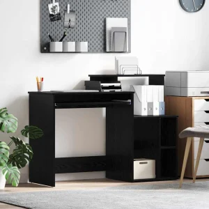 Bureau 120,5 x 44 x 88,5 cm chêne noir bois d'ingénierie – vue d’ensemble