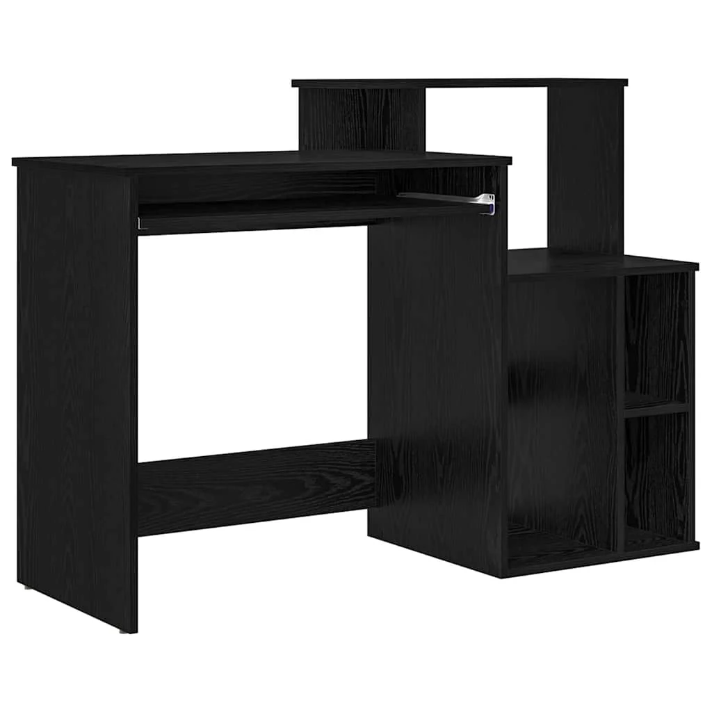 Bureau 120,5 x 44 x 88,5 cm chêne noir bois d'ingénierie – vue de côté