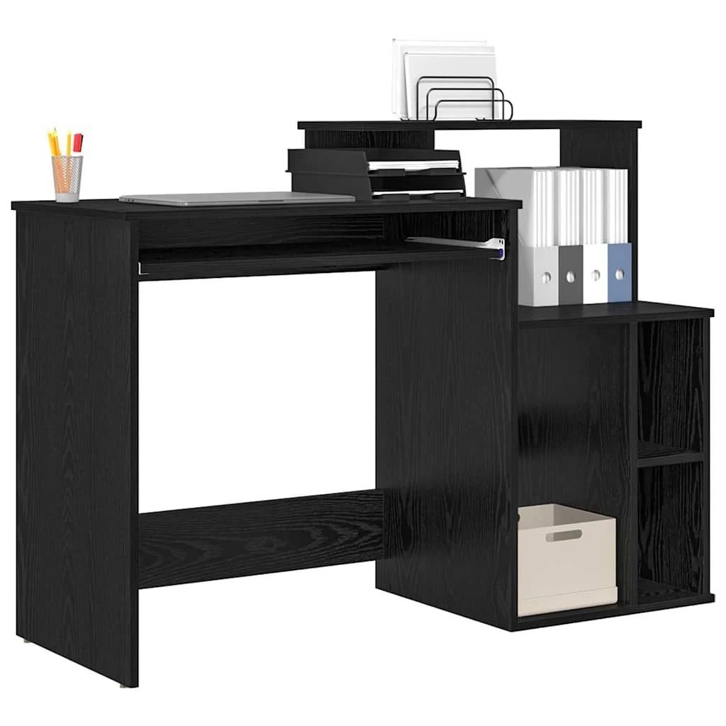 Bureau 120,5 x 44 x 88,5 cm chêne noir bois d'ingénierie – vue de détail