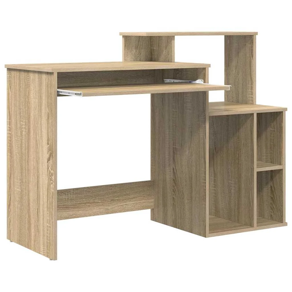 Bureau 120,5 x 44 x 88,5 cm chêne sonoma bois d'ingénierie – vue de dessus