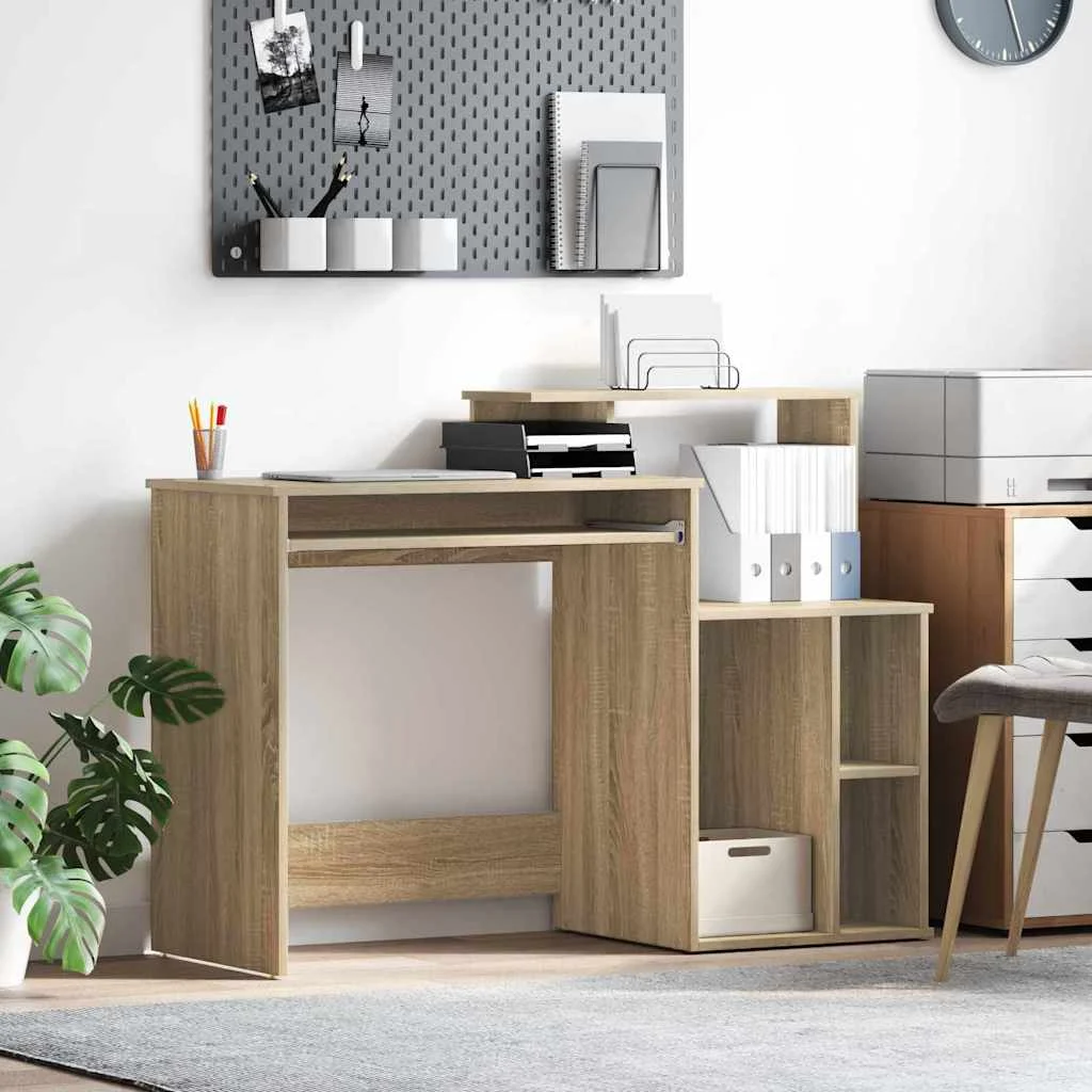 Bureau 120,5 x 44 x 88,5 cm chêne sonoma bois d'ingénierie – vue d’ensemble