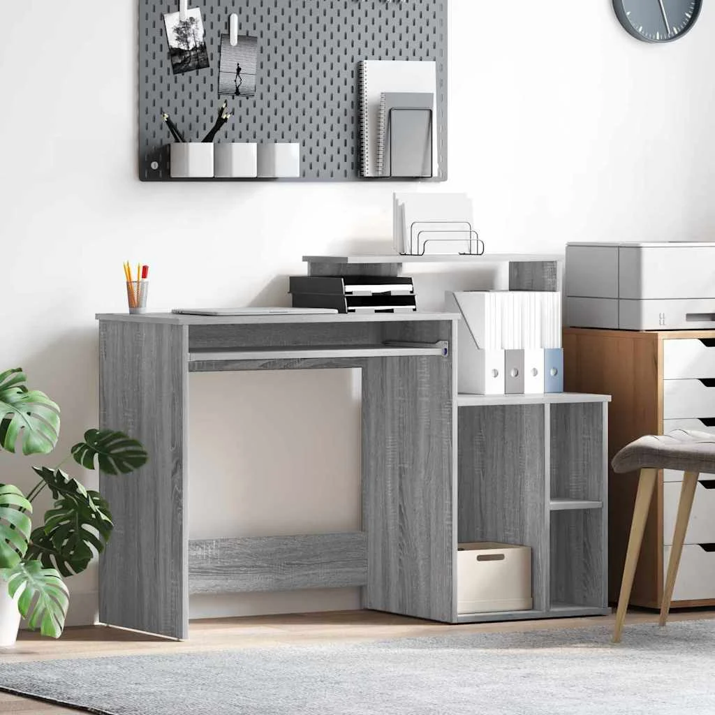 Bureau 120,5 x 44 x 88,5 cm sonoma gris bois d'ingénierie – vue d’ensemble
