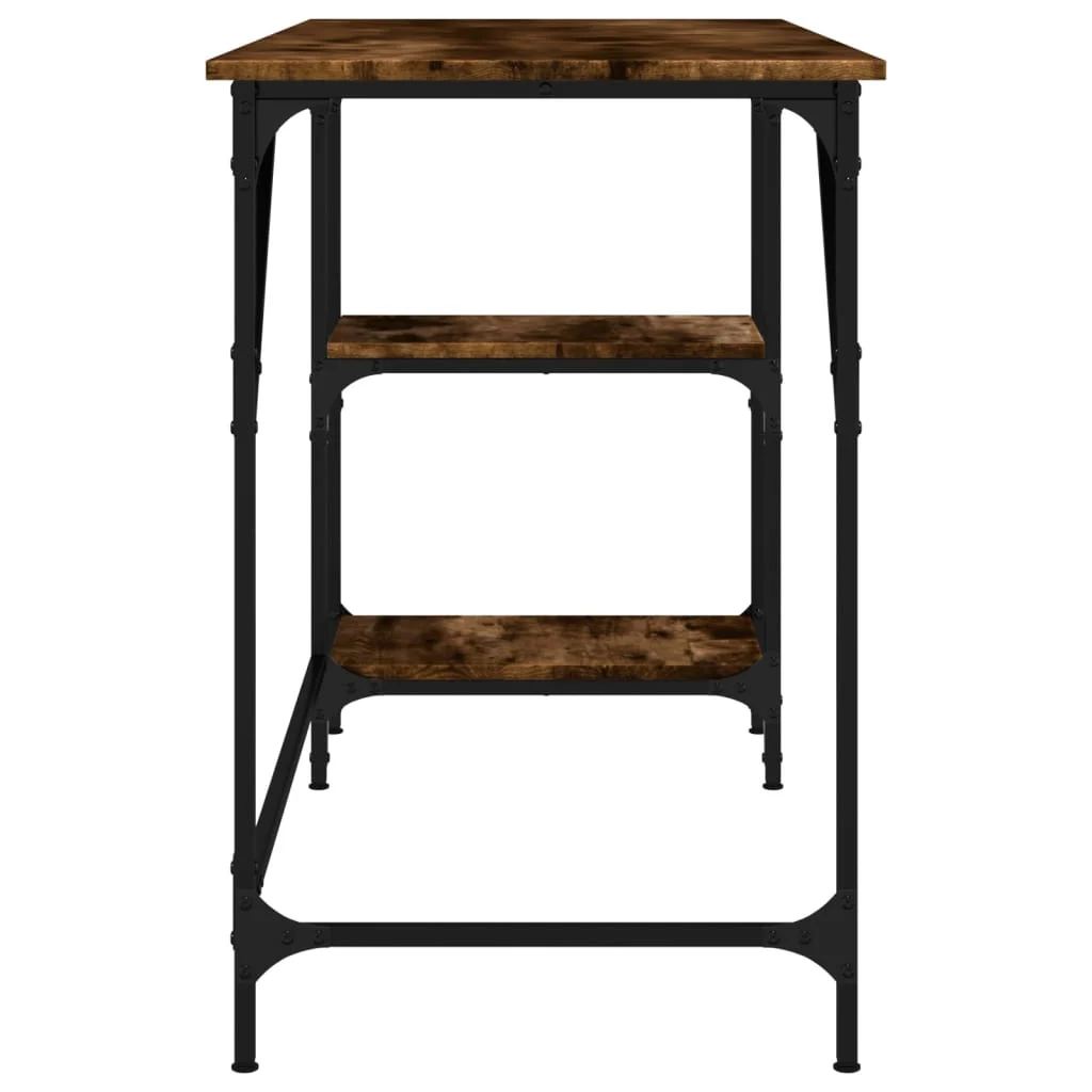 Bureau 120 x 50 x 75 cm chêne fumé bois d'ingénierie – vue de dos