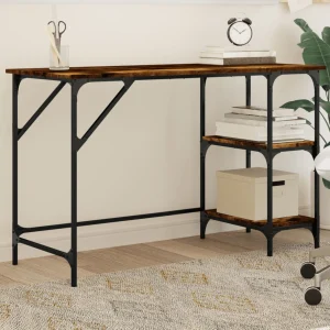 Bureau 120 x 50 x 75 cm chêne fumé bois d'ingénierie – vue d’ensemble