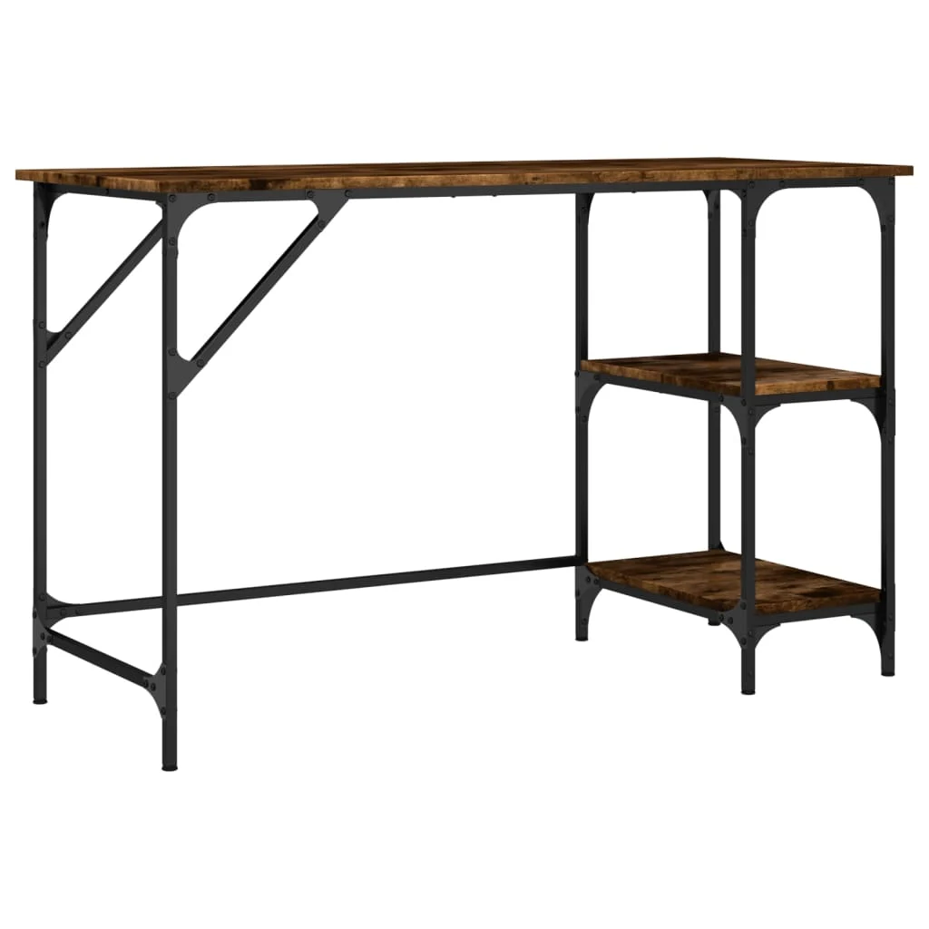 Bureau 120 x 50 x 75 cm chêne fumé bois d'ingénierie – vue de côté