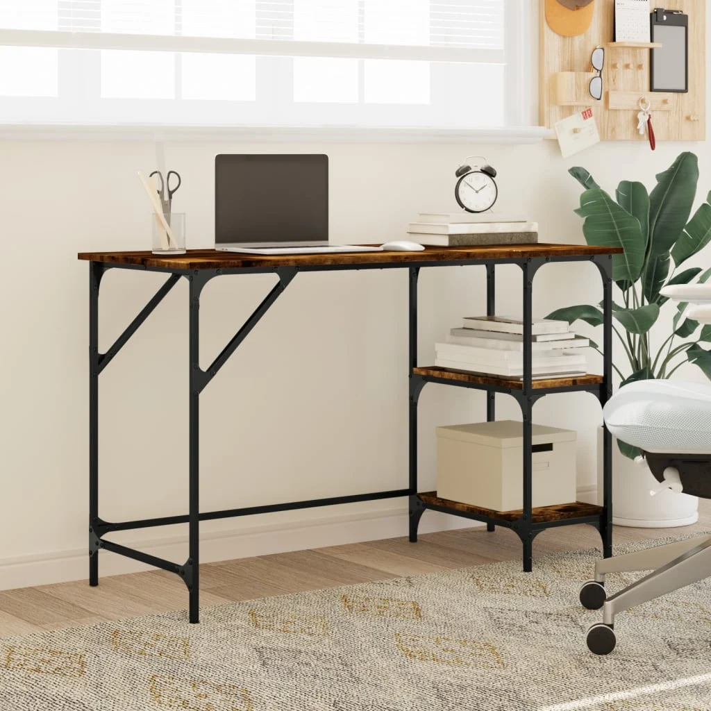 Bureau 120 x 50 x 75 cm chêne fumé bois d'ingénierie – vue de détail