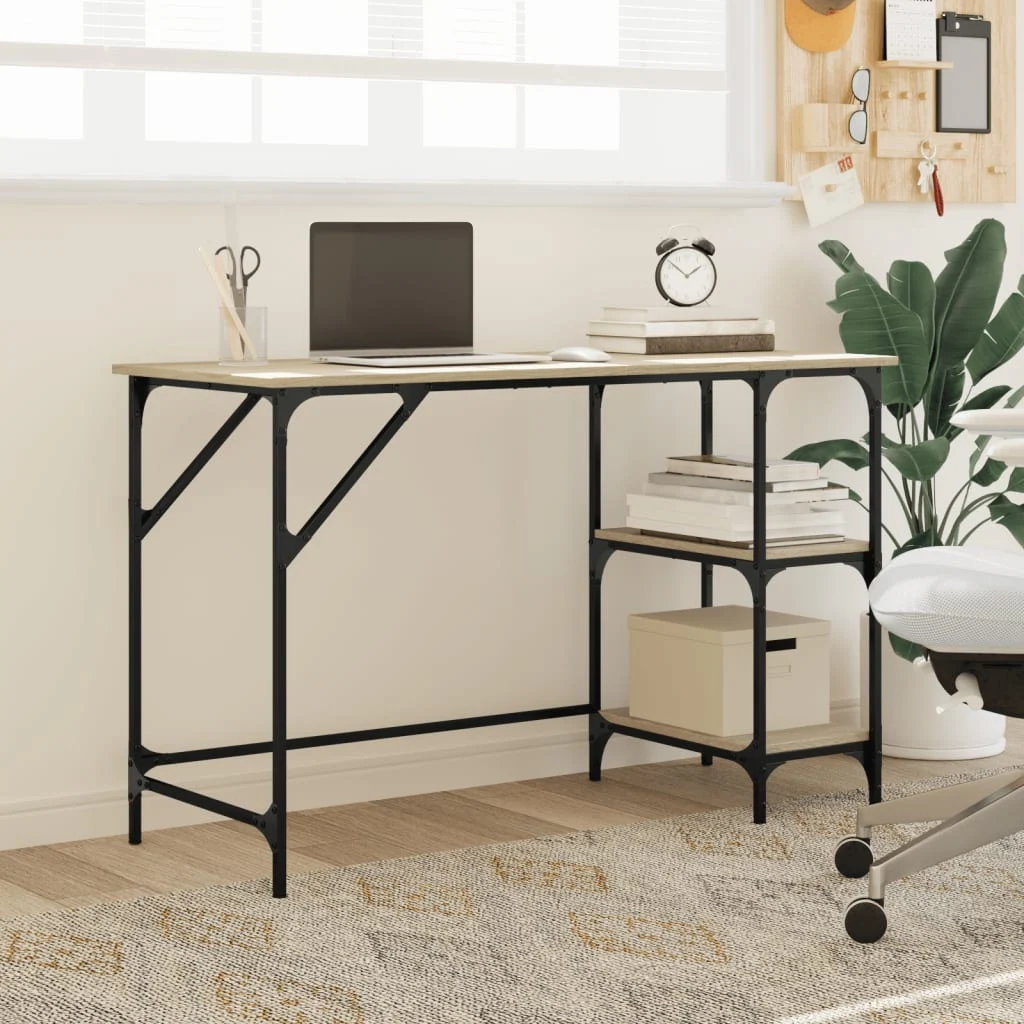 Bureau 120 x 50 x 75 cm chêne sonoma bois d'ingénierie – vue de détail
