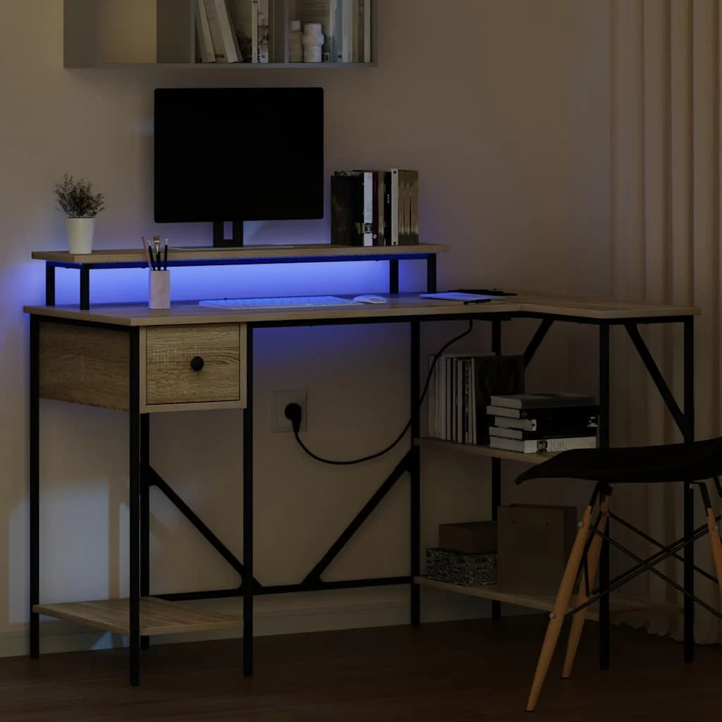 Bureau 120 x 79 x 86,5 cm chêne sonoma bois d'ingénierie – vue de dessus