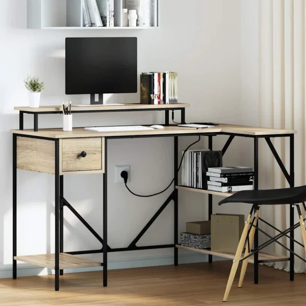 Bureau 120 x 79 x 86,5 cm chêne sonoma bois d'ingénierie – vue d’ensemble