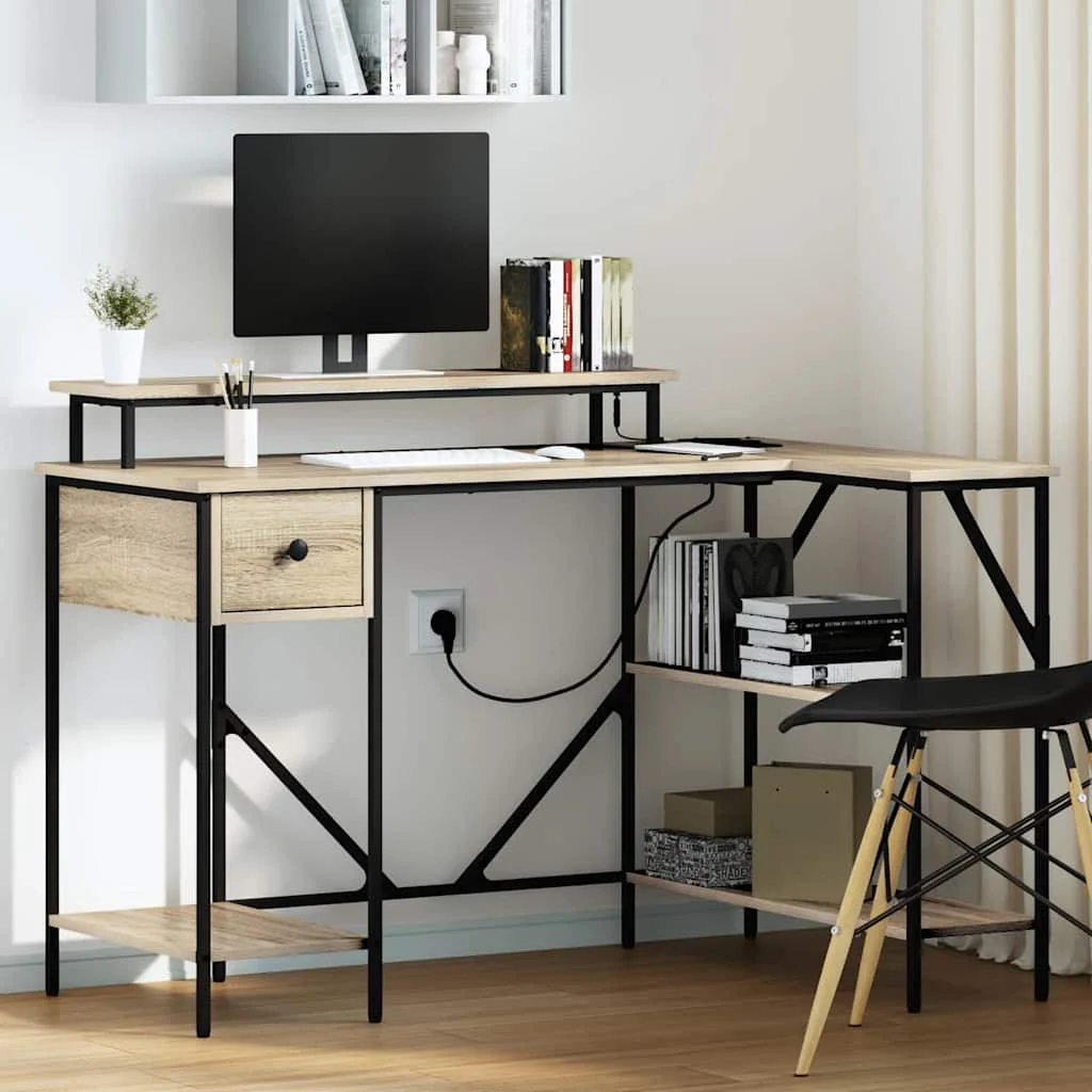 Bureau 120 x 79 x 86,5 cm chêne sonoma bois d'ingénierie – vue d’ensemble