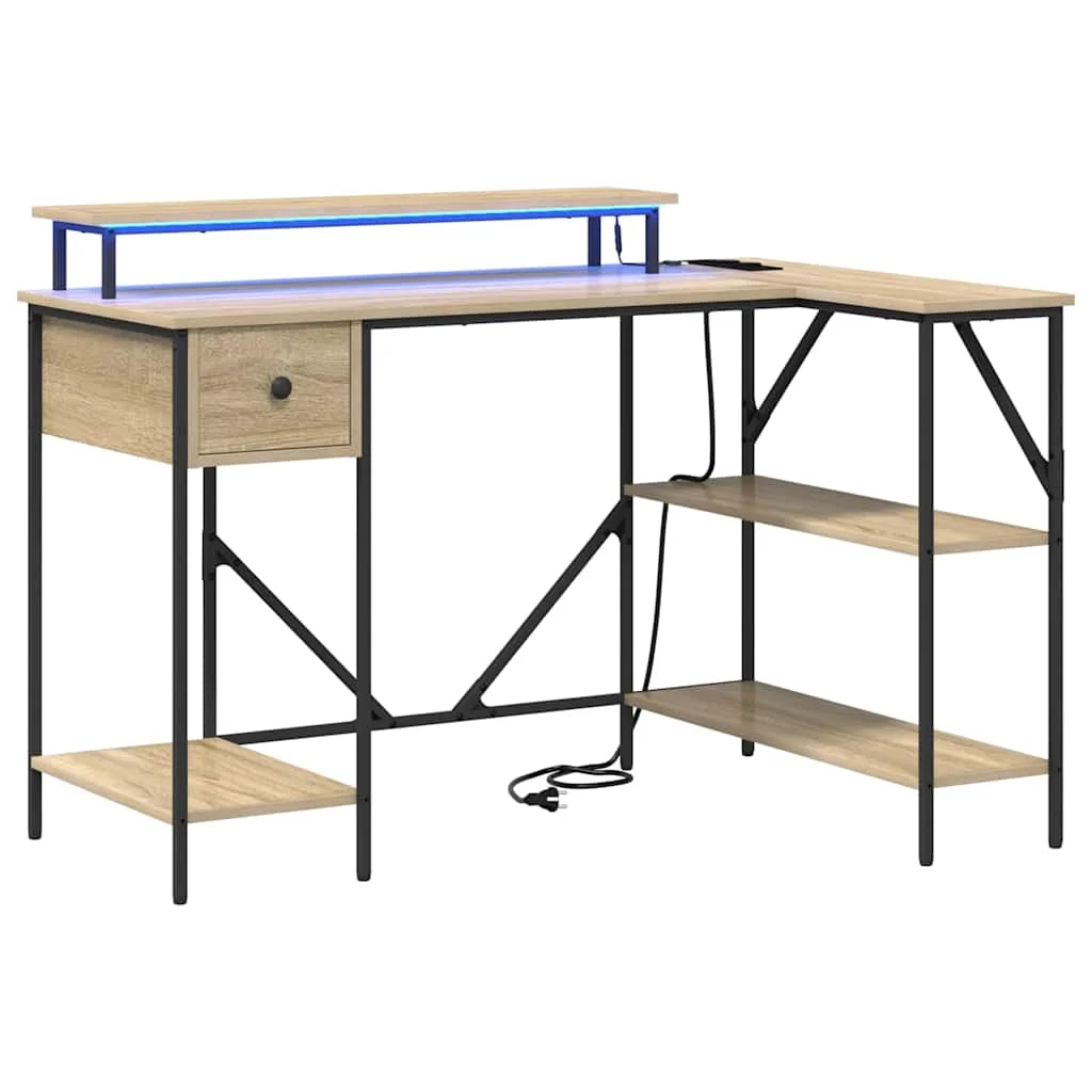 Bureau 120 x 79 x 86,5 cm chêne sonoma bois d'ingénierie – vue de côté