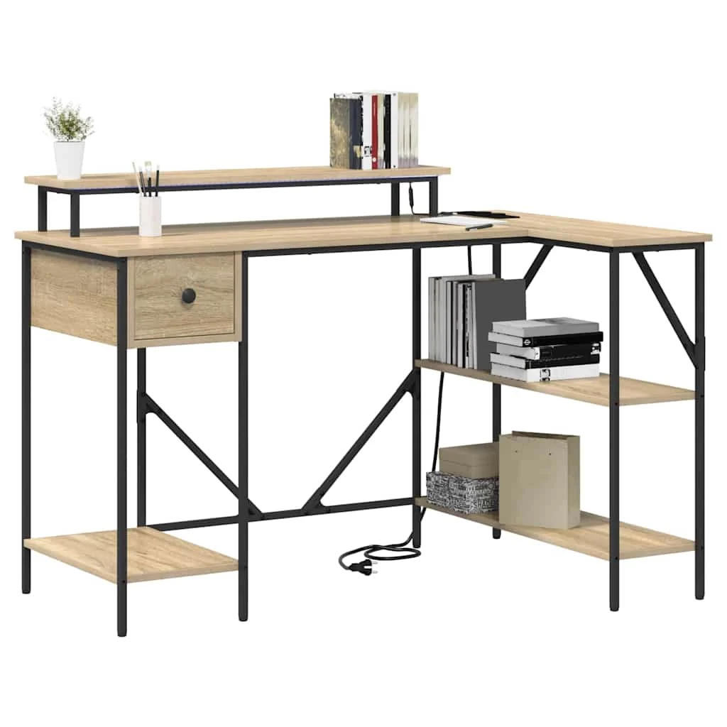 Bureau 120 x 79 x 86,5 cm chêne sonoma bois d'ingénierie – vue de détail