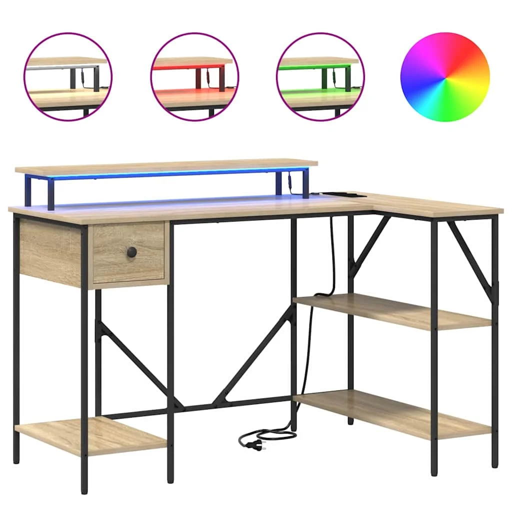 Bureau 120 x 79 x 86,5 cm chêne sonoma bois d'ingénierie – vue en situation