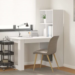 Bureau 122 x 67 x 145 cm blanc bois d'ingénierie – vue d’ensemble