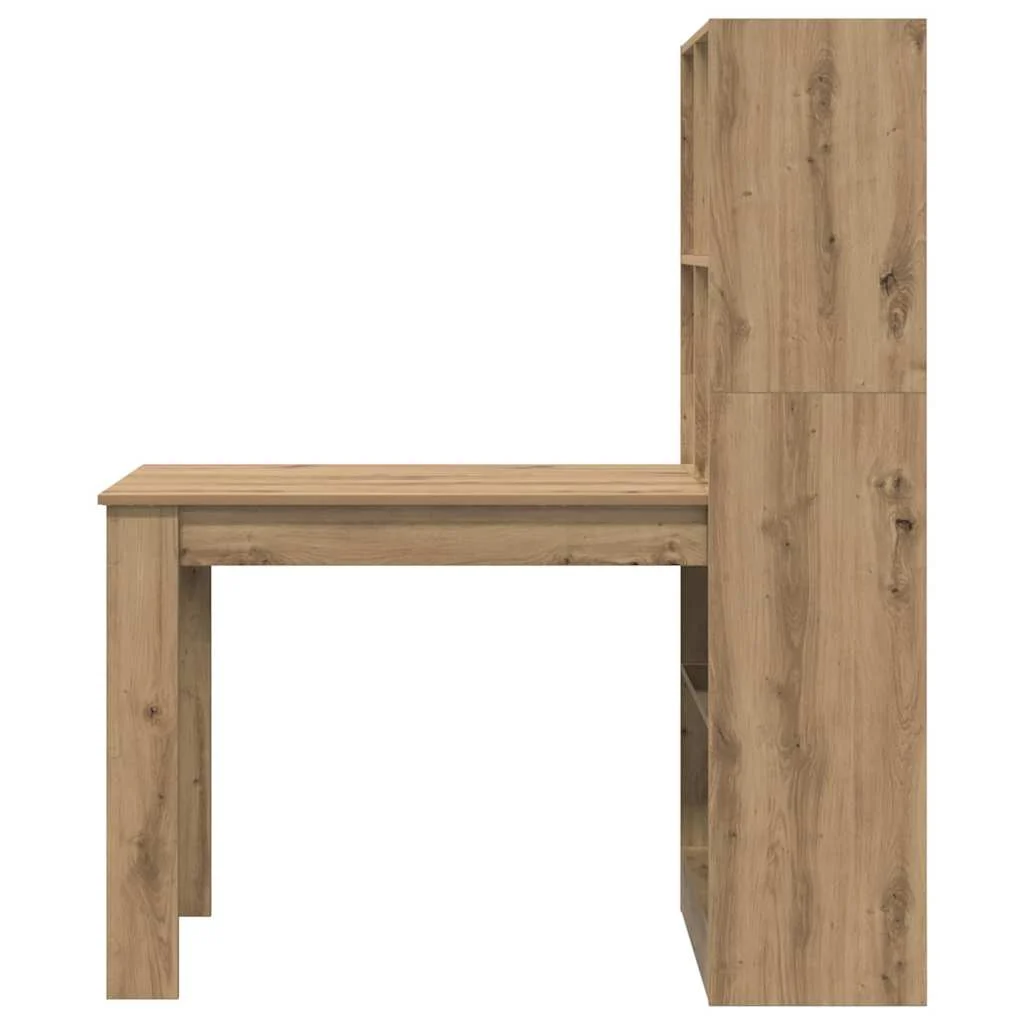 Bureau 122 x 67 x 145 cm chêne artisanal bois d'ingénierie – vue de dessus