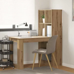 Bureau 122 x 67 x 145 cm chêne artisanal bois d'ingénierie – vue d’ensemble
