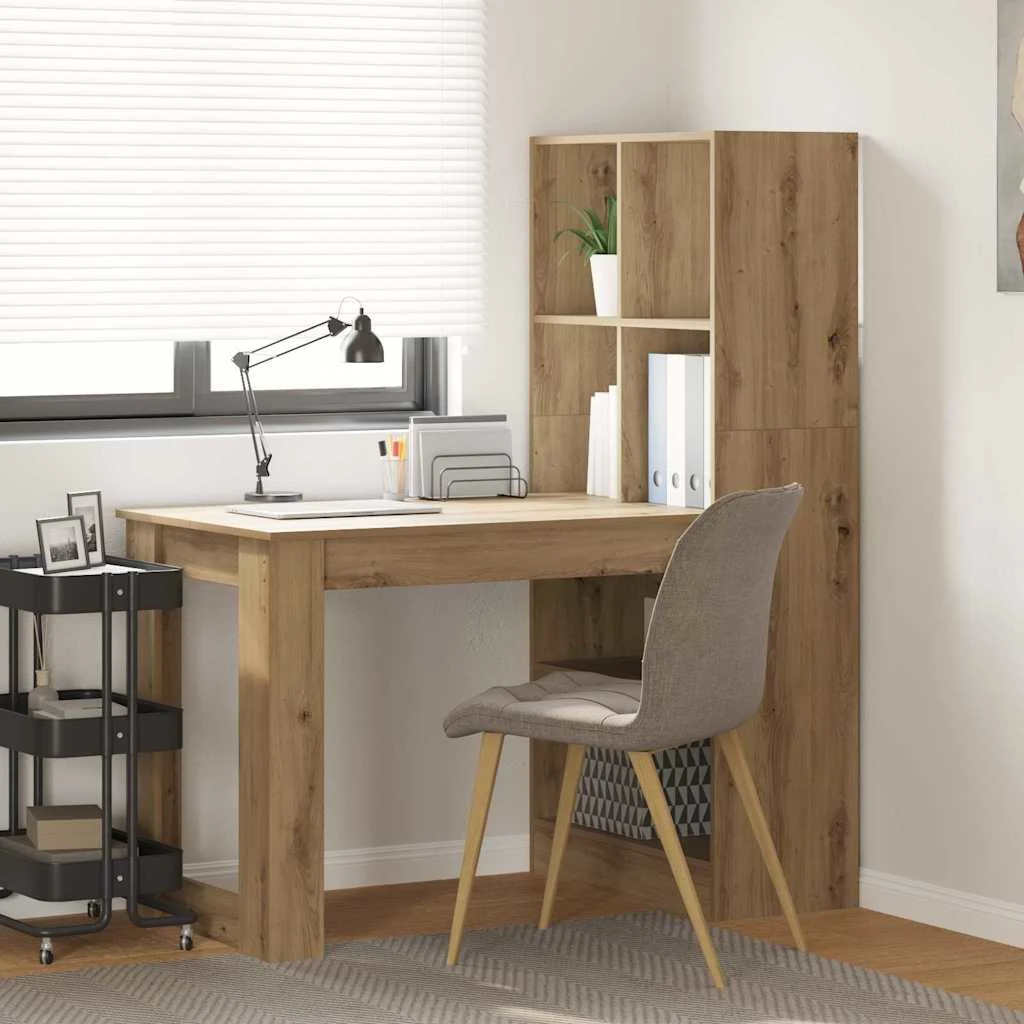 Bureau 122 x 67 x 145 cm chêne artisanal bois d'ingénierie – vue d’ensemble