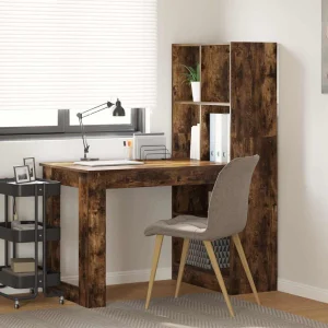 Bureau 122 x 67 x 145 cm chêne fumé bois d'ingénierie – vue d’ensemble
