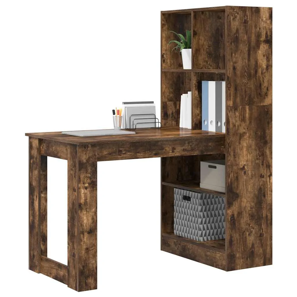 Bureau 122 x 67 x 145 cm chêne fumé bois d'ingénierie – vue de détail