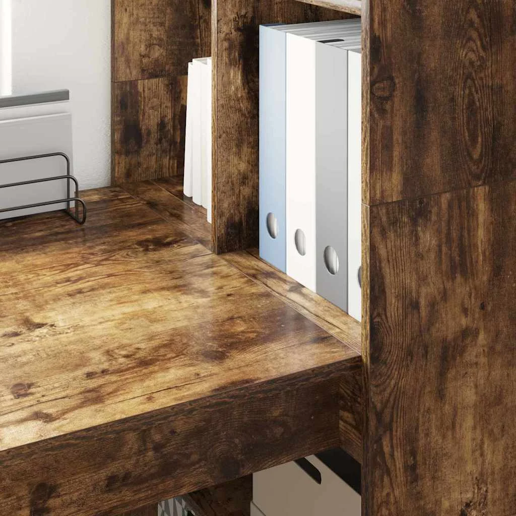 Bureau 122 x 67 x 145 cm chêne fumé bois d'ingénierie – vue en situation