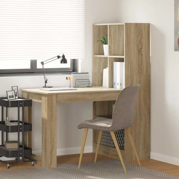 Bureau 122 x 67 x 145 cm chêne sonoma bois d'ingénierie – vue d’ensemble