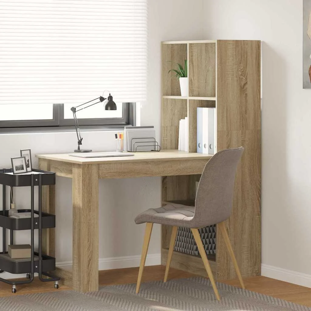 Bureau 122 x 67 x 145 cm chêne sonoma bois d'ingénierie – vue d’ensemble
