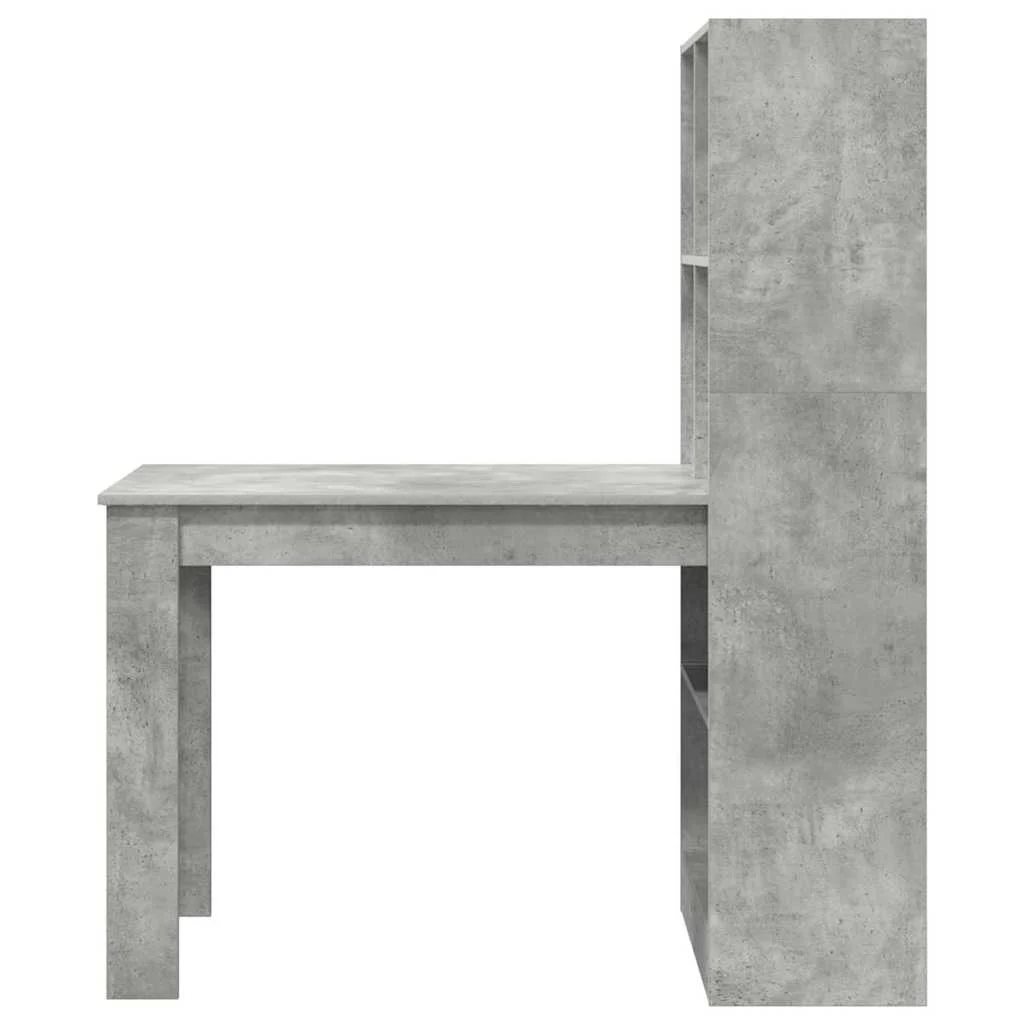 Bureau 122 x 67 x 145 cm gris béton bois d'ingénierie – vue de dessus