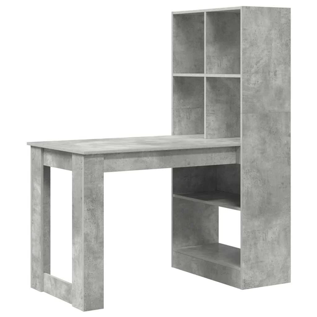 Bureau 122 x 67 x 145 cm gris béton bois d'ingénierie – vue de côté