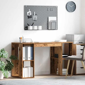 Bureau 130 x 50,5 x 75 cm bois ancien bois d'ingénierie – vue d’ensemble