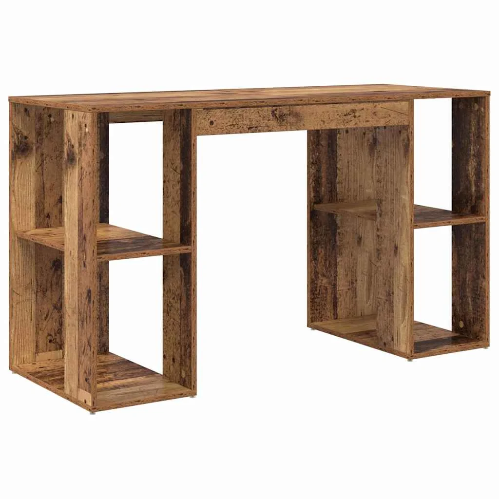 Bureau 130 x 50,5 x 75 cm bois ancien bois d'ingénierie – vue de côté