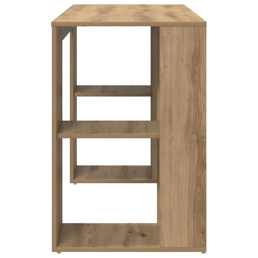 Bureau 130 x 50,5 x 75 cm chêne artisanal bois d'ingénierie – vue de dos