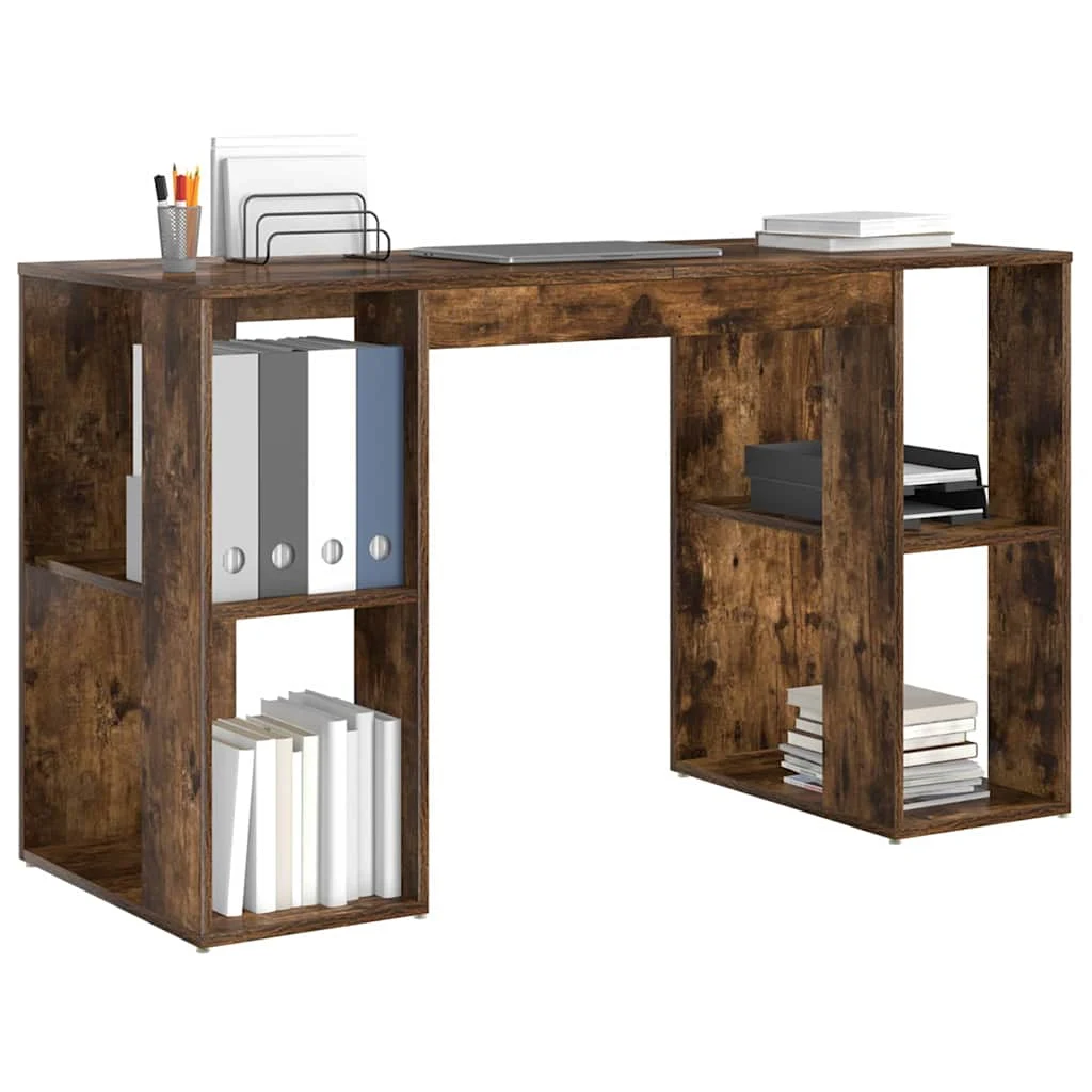 Bureau 130 x 50,5 x 75 cm chêne fumé bois d'ingénierie – vue de détail