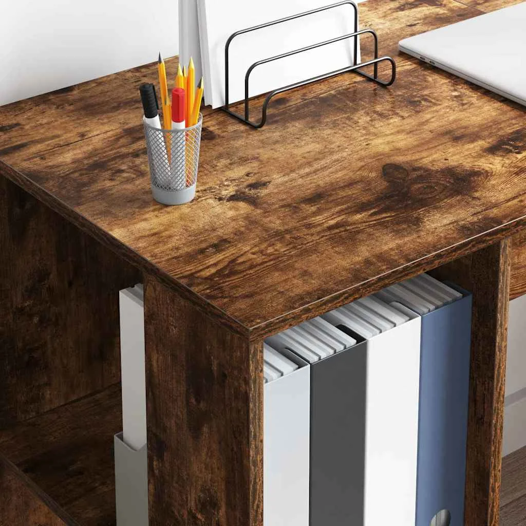 Bureau 130 x 50,5 x 75 cm chêne fumé bois d'ingénierie – vue en situation