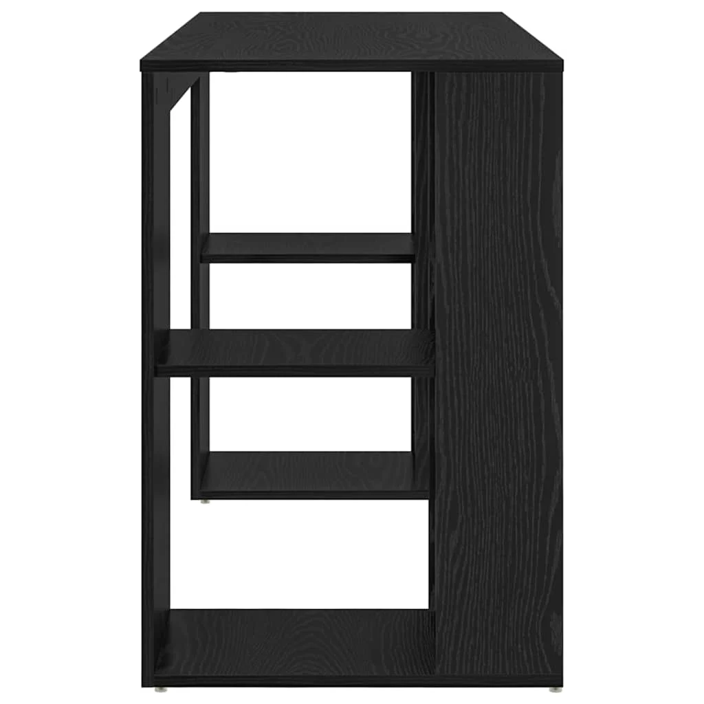 Bureau 130 x 50,5 x 75 cm chêne noir bois d'ingénierie – vue de dos