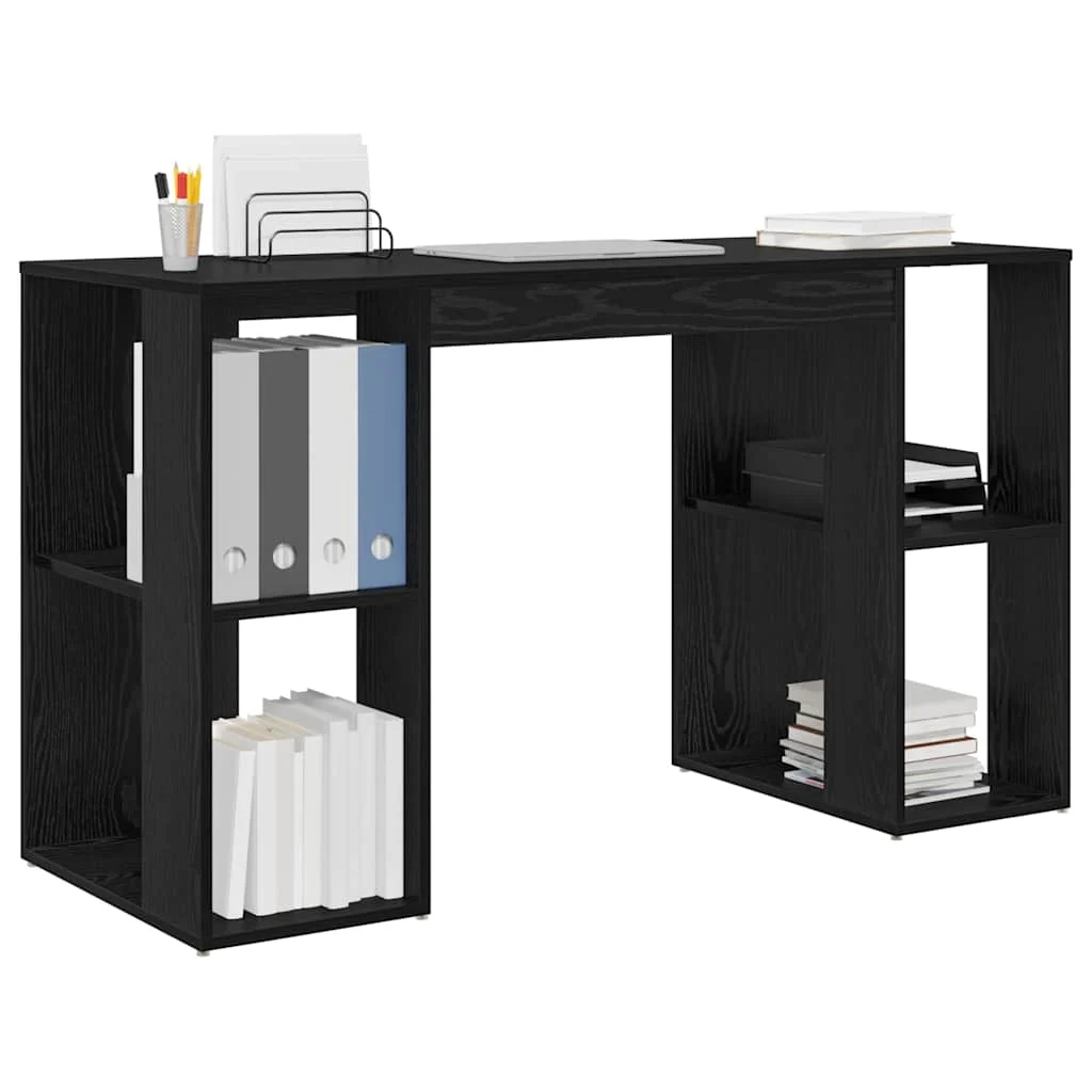 Bureau 130 x 50,5 x 75 cm chêne noir bois d'ingénierie – vue de détail