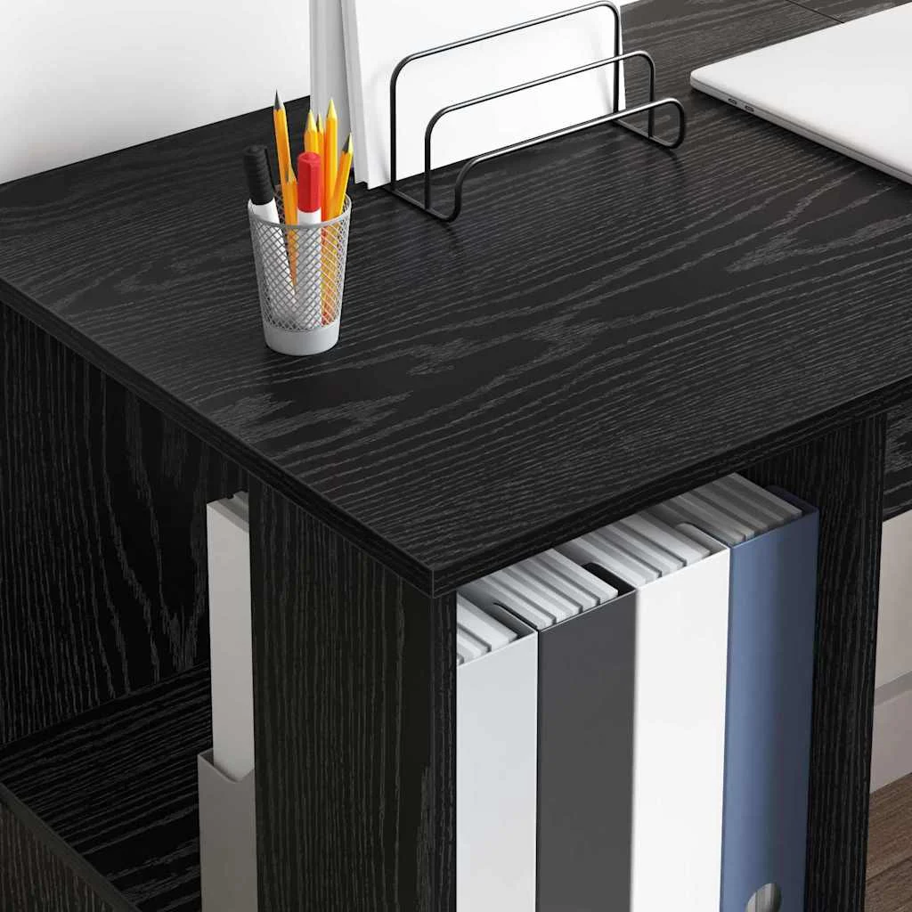 Bureau 130 x 50,5 x 75 cm chêne noir bois d'ingénierie – vue en situation