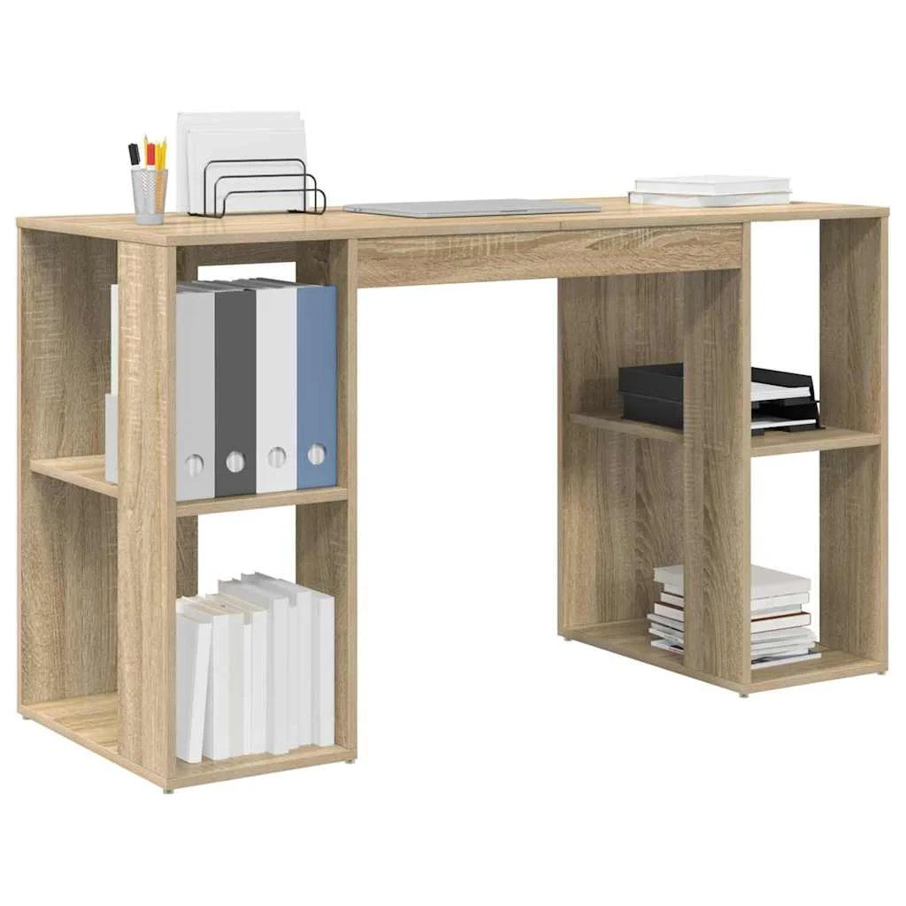 Bureau 130 x 50,5 x 75 cm chêne sonoma bois d'ingénierie – vue de détail