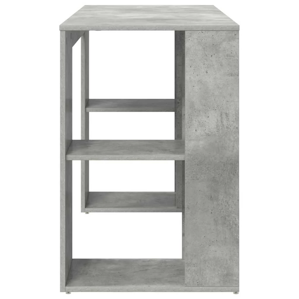 Bureau 130 x 50,5 x 75 cm gris béton bois d'ingénierie – vue de dos