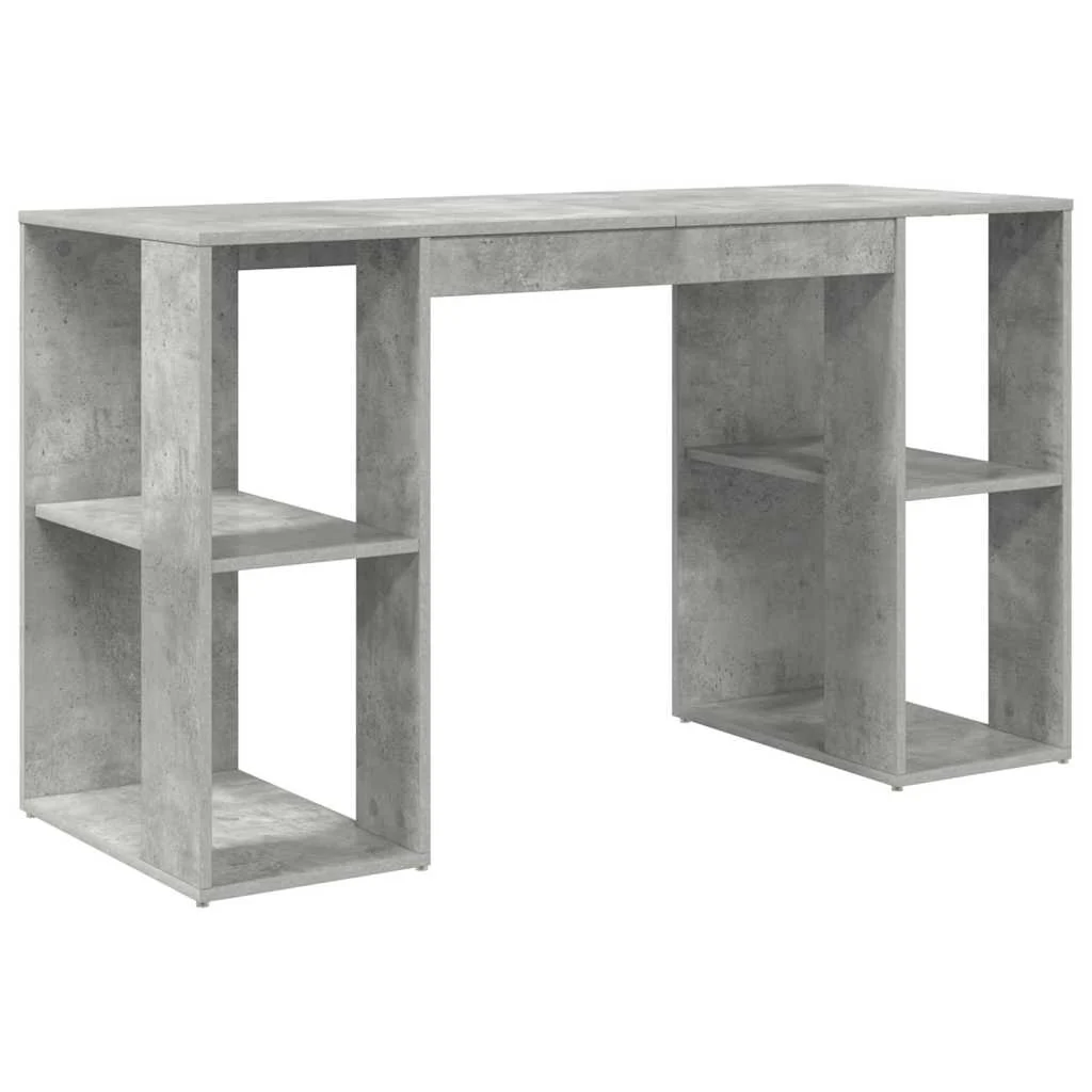 Bureau 130 x 50,5 x 75 cm gris béton bois d'ingénierie – vue de côté