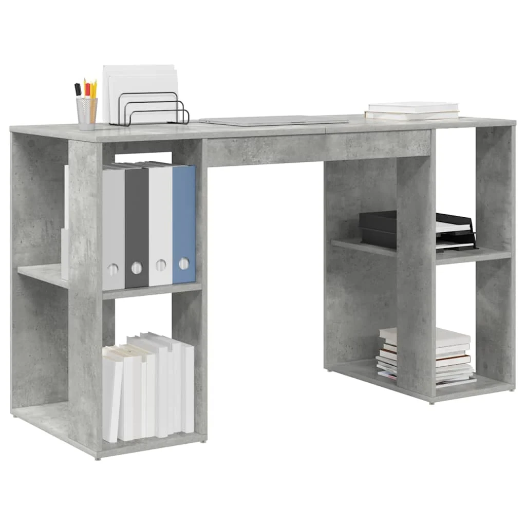 Bureau 130 x 50,5 x 75 cm gris béton bois d'ingénierie – vue de détail