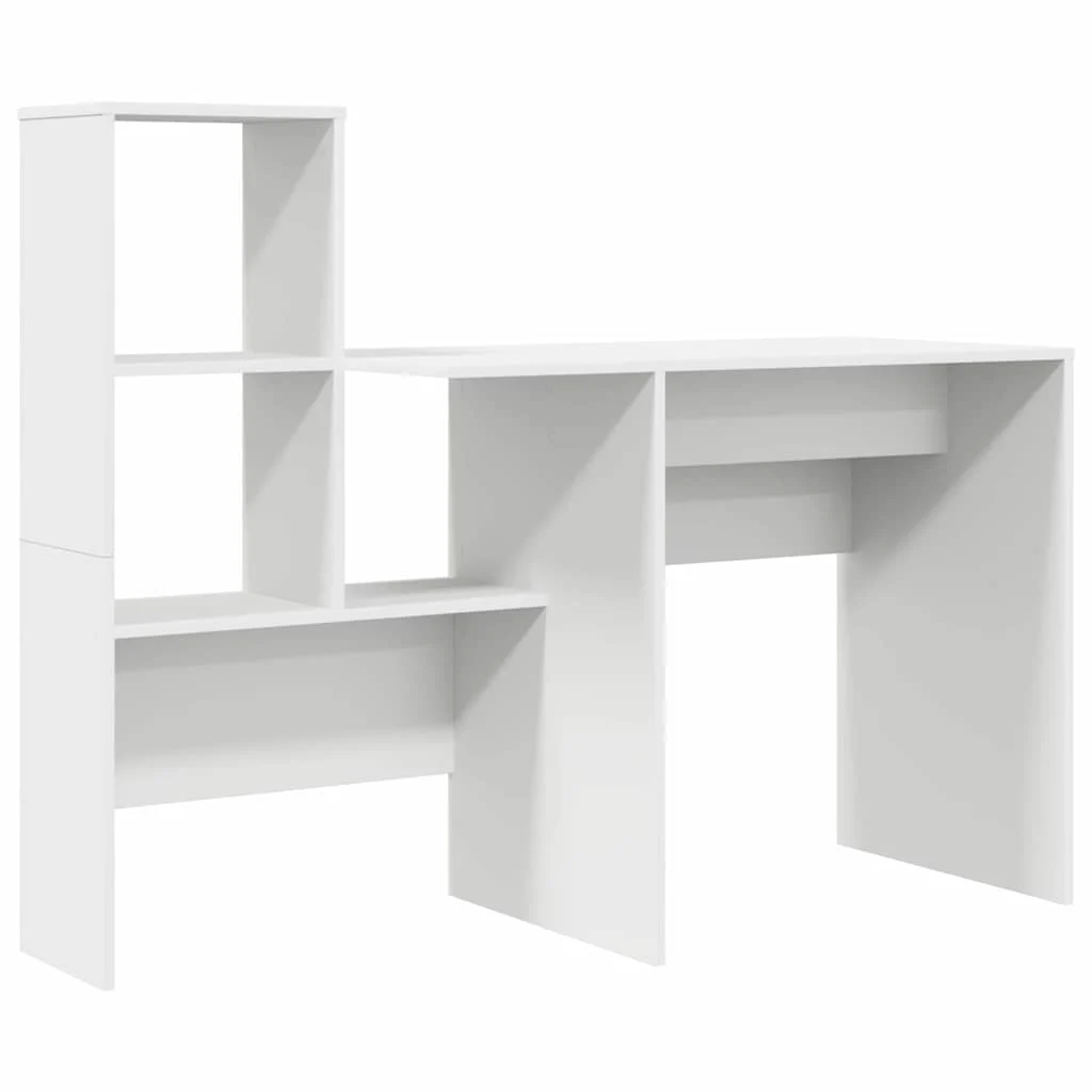 Bureau 131,5 x 50 x 106,5 cm blanc bois d'ingénierie – modèle 2 – vue de côté