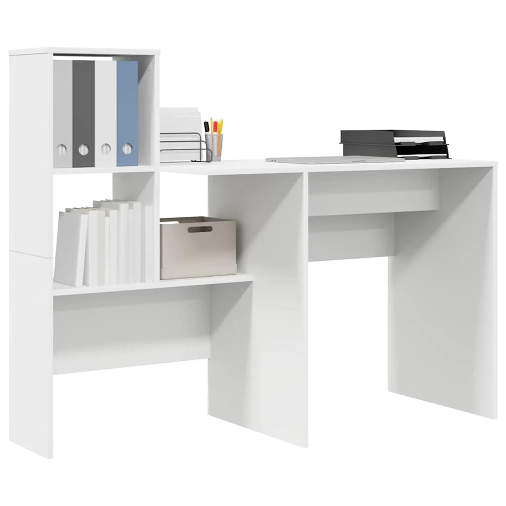 Bureau 131,5 x 50 x 106,5 cm blanc bois d'ingénierie – modèle 2 – vue de détail