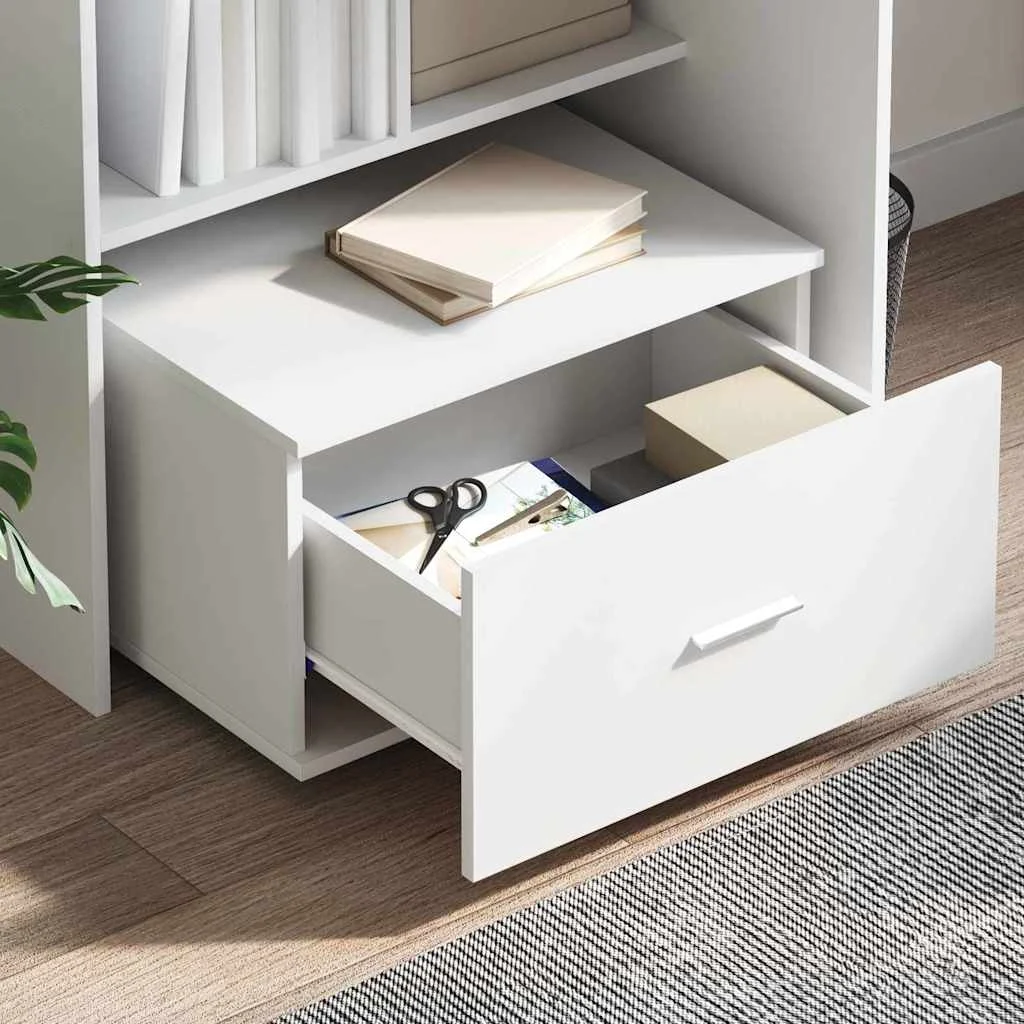 Bureau 131,5 x 50 x 106,5 cm blanc bois d'ingénierie – modèle 2 – vue en situation